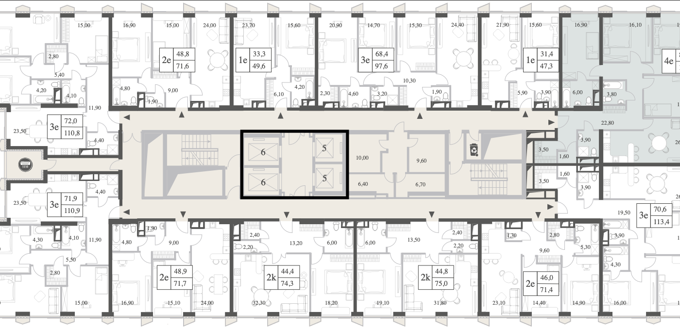 Планировка 4к квартиры Knightsbridge Private Park на общем плане